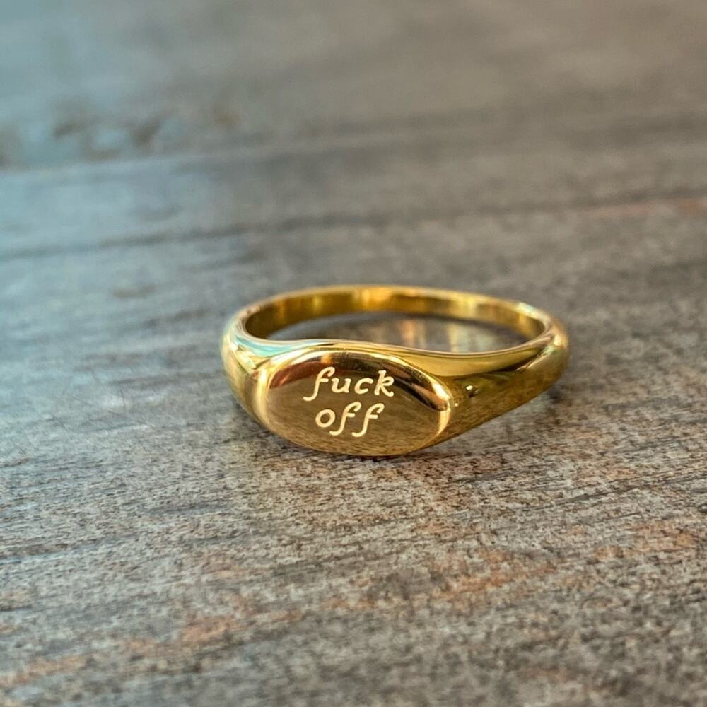 NEW F*ck Off Signet Ring - Picture 8 of 8